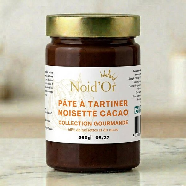 Pâte à tartiner Noisette Cacao Noid'Or — 60% noisettes d'Ariège torréfiées, cacao pur sans lécithine ni huile de palme